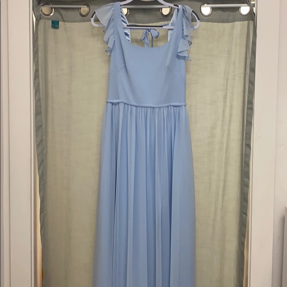 Theia Ruffle shoulder dress w full skirt size 10